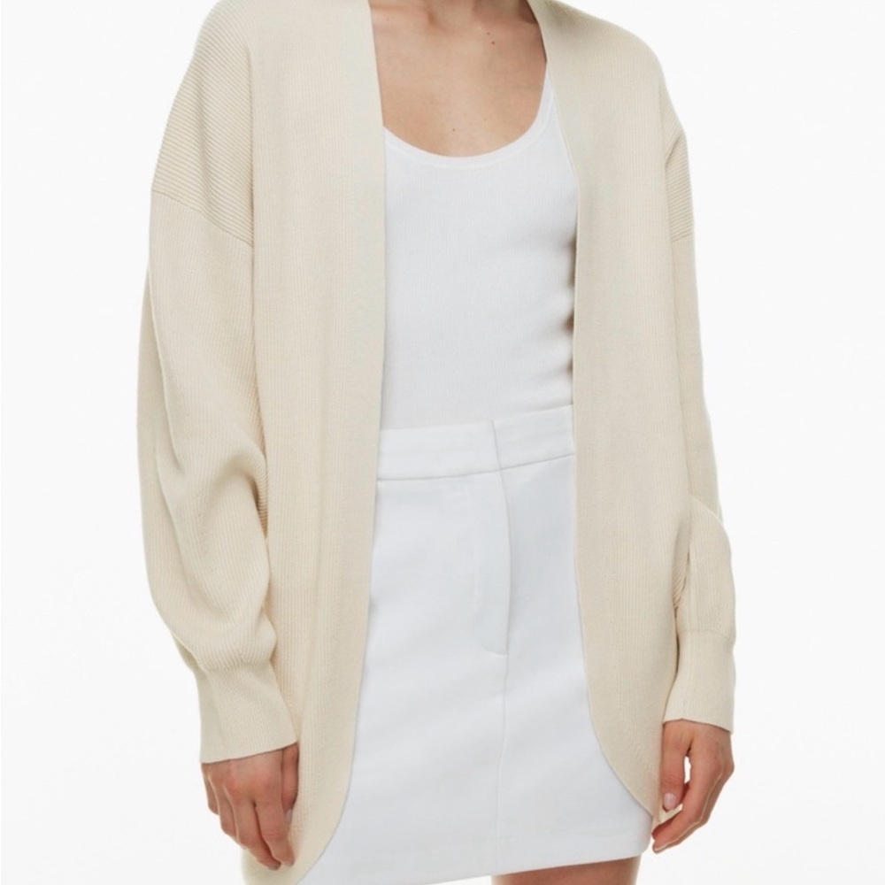 Aritzia Babaton Decision Cardigan - Heather Bone / Cream - Size 2XS